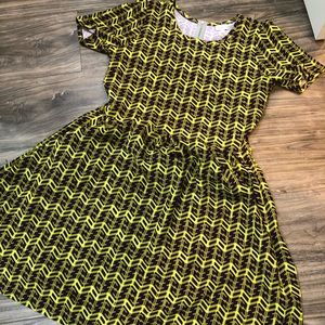 LulaRoe Amelia purple and lime